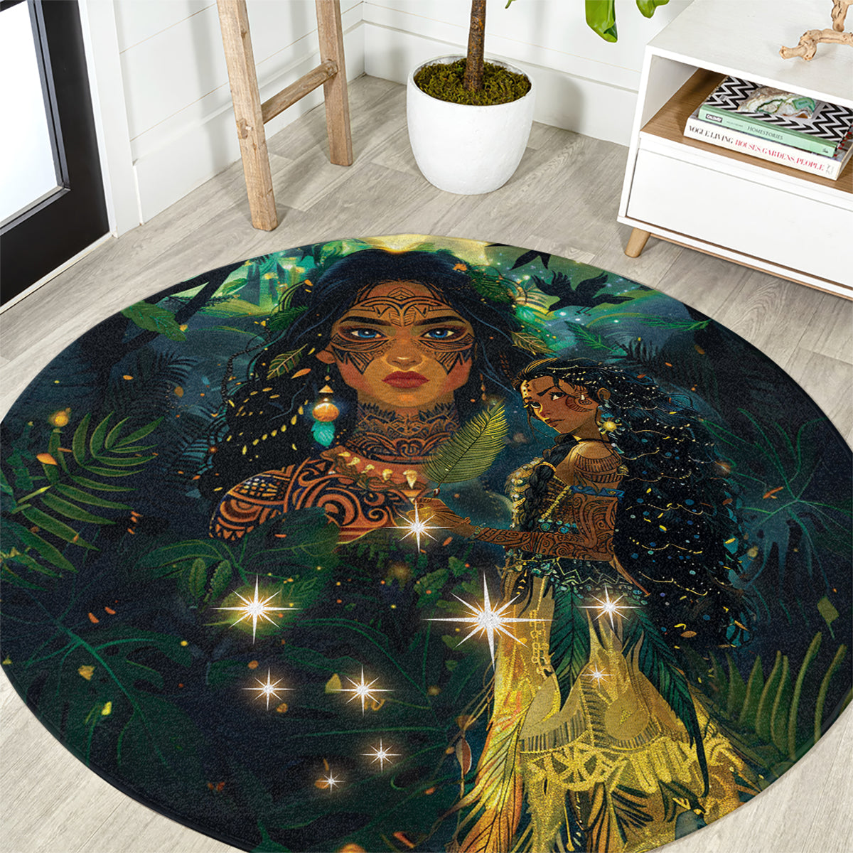 New Zealand Matariki Round Carpet Rongoā Māori Wellbeing and Good Luck