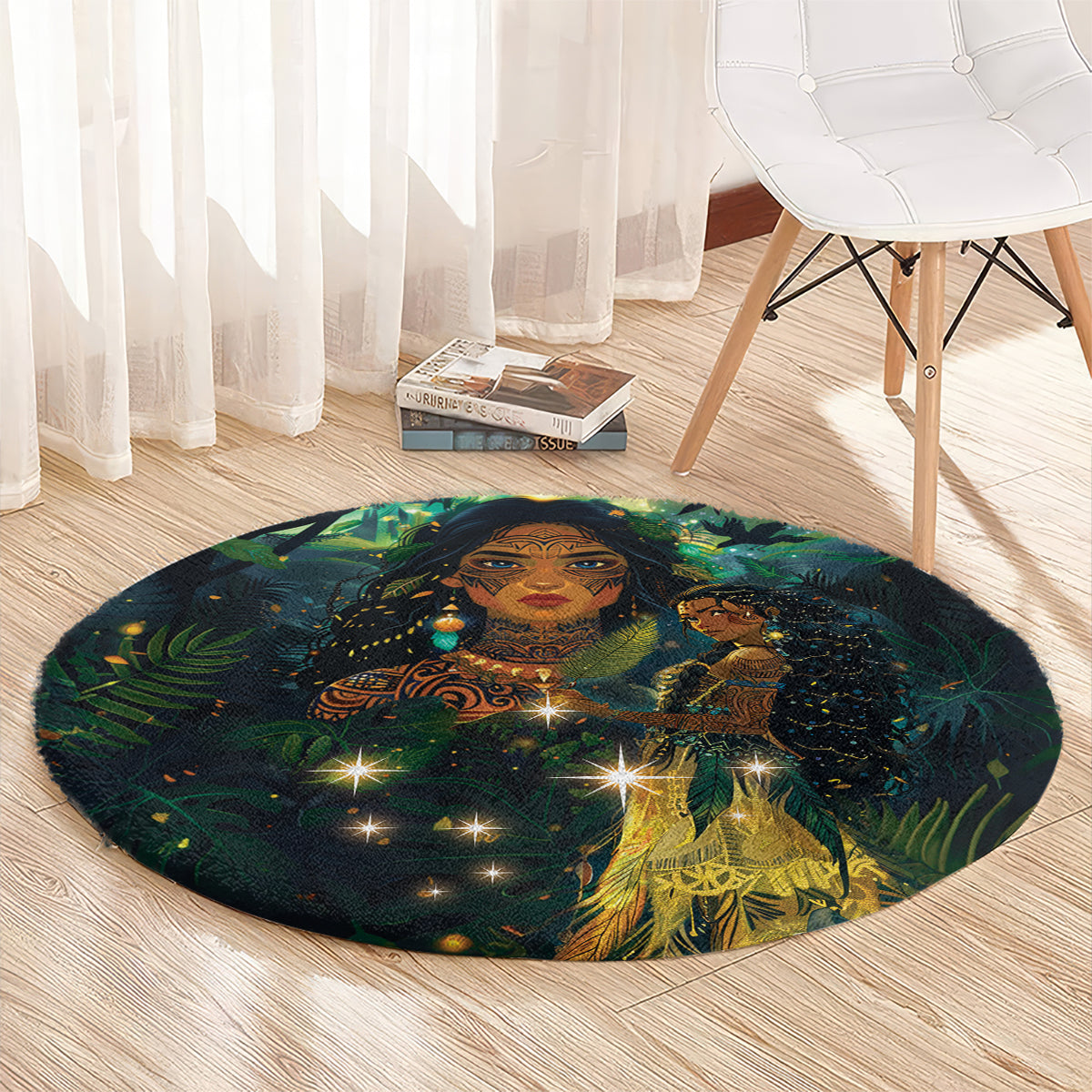 New Zealand Matariki Round Carpet Rongoā Māori Wellbeing and Good Luck