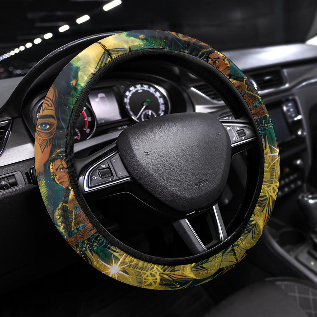 New Zealand Matariki Steering Wheel Cover Rongoā Māori Wellbeing and Good Luck