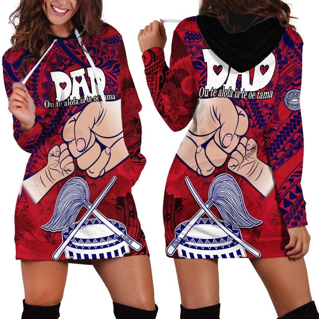 Fathers Day Polynesian Islands American Samoa Hoodie Dress Dad Ou Te Alofa Ia Te Oe Tama - Polynesian Flowers Tribal LT9 - Polynesian Pride