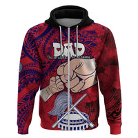Custom Dads Day American Samoa Hoodie Dad Ou Te Alofa Ia Te Oe Tama Polynesian Flowers Tribal LT9 Zip Hoodie Red - Polynesian Pride