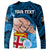 Personalised Dads Day Fiji Long Sleeve Shirt Dad Au Lomani Iko - Polynesian Flowers Tribal LT9 - Polynesian Pride