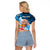 Personalised Dads Day Fiji Raglan Cropped T Shirt Dad Au Lomani Iko - Polynesian Flowers Tribal LT9 - Polynesian Pride