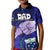 Dads Day Samoa Kid Polo Shirt Dad Ou Te Alofa Ia Te Oe Tama - Blue Polynesian Flowers Tribal LT9 Kid Blue - Polynesian Pride