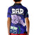 Dads Day Samoa Kid Polo Shirt Dad Ou Te Alofa Ia Te Oe Tama - Blue Polynesian Flowers Tribal LT9 - Polynesian Pride