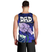 Dads Day Samoa Men Tank Top Dad Ou Te Alofa Ia Te Oe Tama - Blue Polynesian Flowers Tribal LT9 - Polynesian Pride