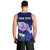 Personalised Dads Day Samoa Men Tank Top Dad Ou Te Alofa Ia Te Oe Tama - Blue Polynesian Flowers Tribal LT9 - Polynesian Pride