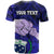 Custom Dads Day Samoa T Shirt Dad Ou Te Alofa Ia Te Oe Tama Blue Polynesian Flowers Tribal LT9 - Polynesian Pride