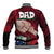 Dads Day Samoa Baseball Jacket Dad Ou Te Alofa Ia Te Oe Tama - Red Polynesian Flowers Tribal LT9 - Polynesian Pride