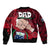 Dads Day Samoa Bomber Jacket Dad Ou Te Alofa Ia Te Oe Tama - Red Polynesian Flowers Tribal LT9 - Polynesian Pride