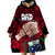 Dads Day Samoa Wearable Blanket Hoodie Dad Ou Te Alofa Ia Te Oe Tama - Red Polynesian Flowers Tribal LT9 - Polynesian Pride