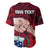 Personalised Dads Day Samoa Baseball Jersey Dad Ou Te Alofa Ia Te Oe Tama - Red Polynesian Flowers Tribal LT9 - Polynesian Pride