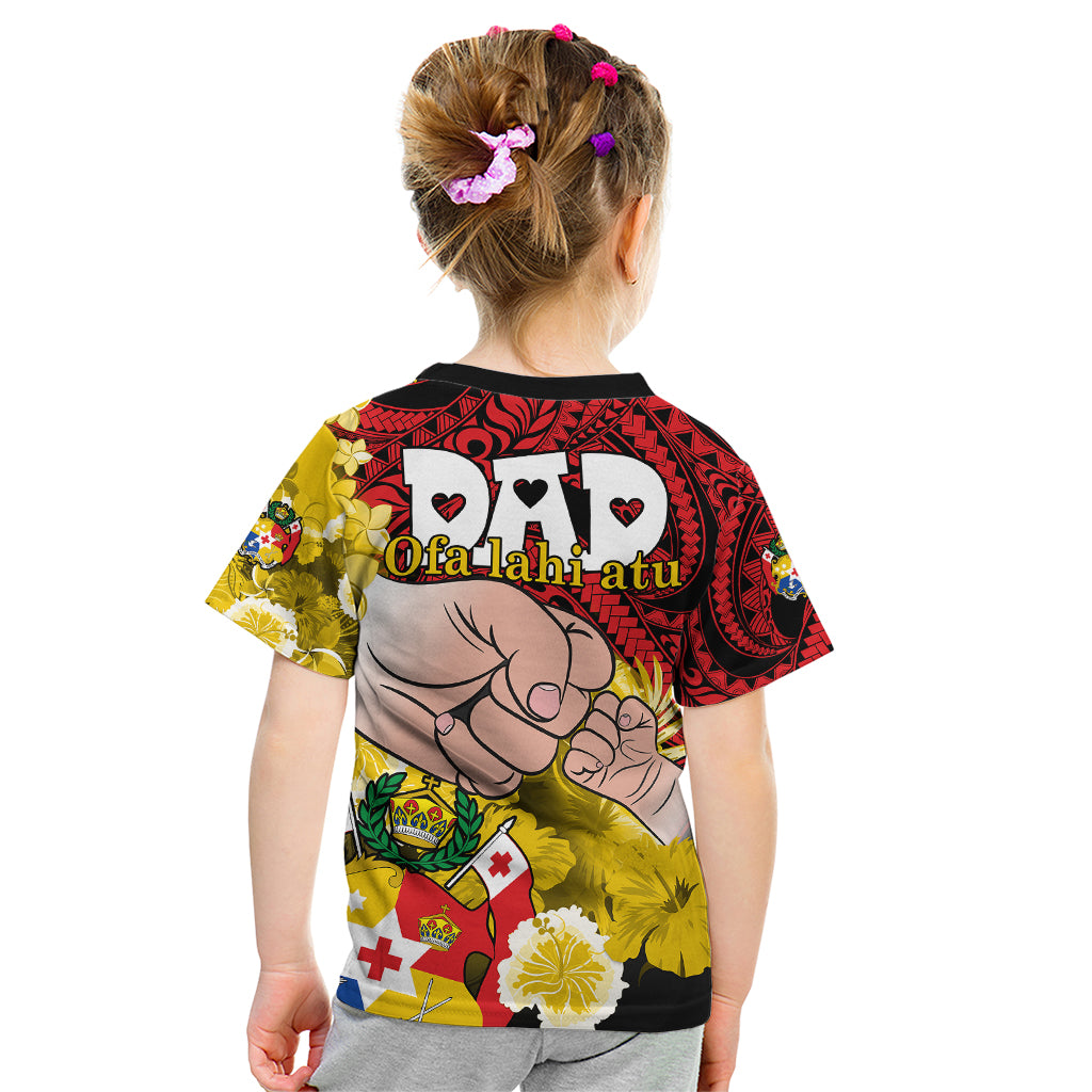 Dads Day Tonga Kid T Shirt Dad Ofa lahi atu - Polynesian Flowers Tribal LT9 - Polynesian Pride
