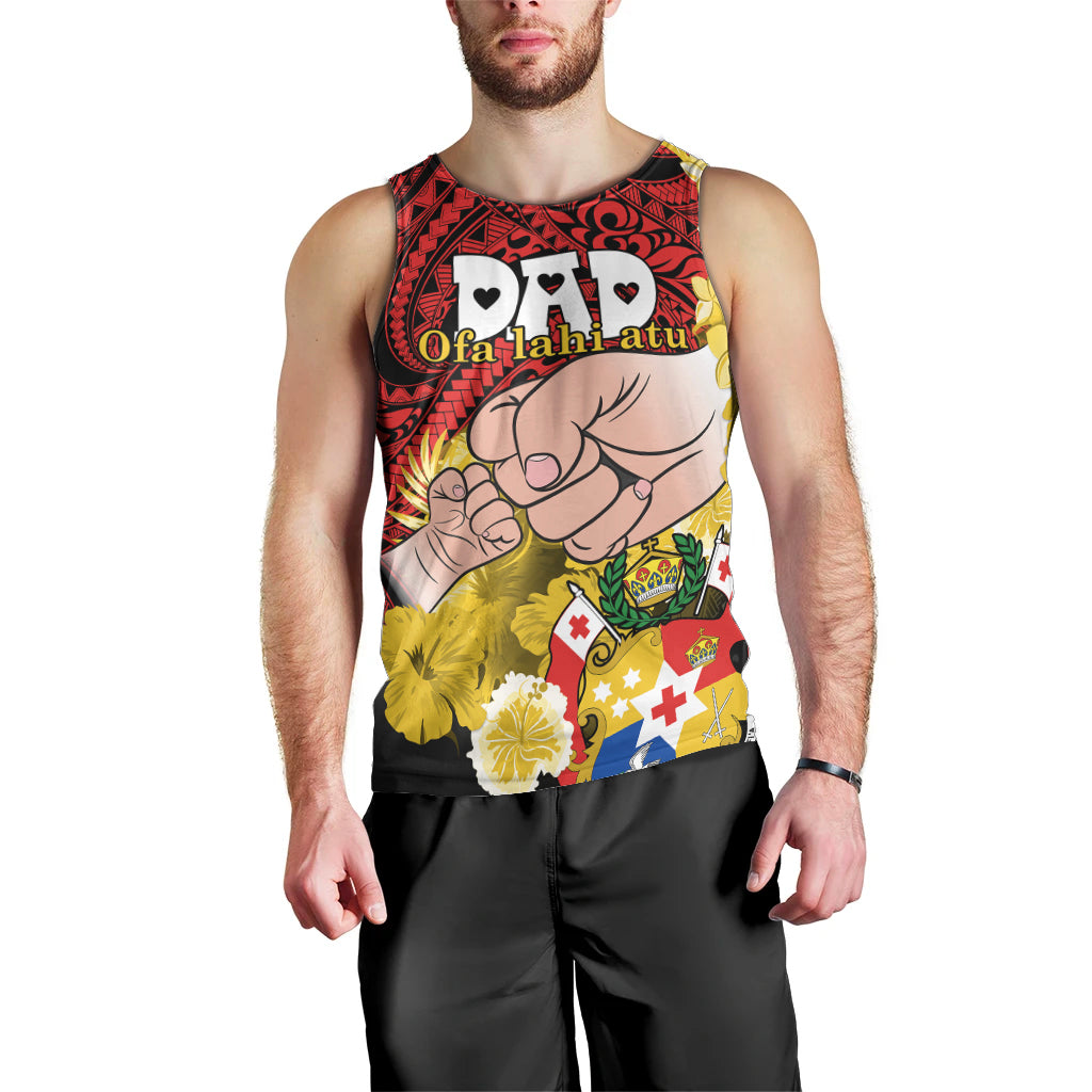 Dads Day Tonga Men Tank Top Dad Ofa lahi atu - Polynesian Flowers Tribal LT9 - Polynesian Pride