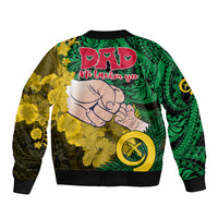 Dads Day Vanuatu Bomber Jacket Dad Mi lavem yu - Polynesian Flowers Tribal LT9 - Polynesian Pride