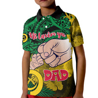 Fathers Day Polynesian Islands Vanuatu Kid Polo Shirt Dad Mi lavem yu - Polynesian Flowers Tribal LT9 Kid Green - Polynesian Pride