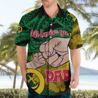 Personalised Dads Day Vanuatu Hawaiian Shirt Dad Mi lavem yu - Polynesian Flowers Tribal LT9 - Polynesian Pride