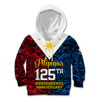 Polynesian Philippines Kid Hoodie Pilipinas Flag Style for 125th Independence Anniversary Black LT9 Hoodie Black - Polynesian Pride