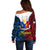 125th Independence Anniversary Philippines Off Shoulder Sweater Polynesian Pilipinas Flag Style - Black LT9 - Polynesian Pride