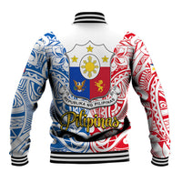 Polynesian Philippines Baseball Jacket Pilipinas Flag Style for 125th Independence Anniversary White LT9 - Polynesian Pride
