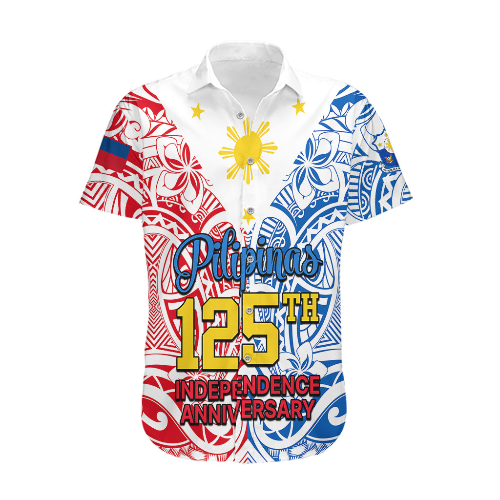 125th Independence Anniversary Philippines Hawaiian Shirt Polynesian Pilipinas Flag Style - White LT9 White - Polynesian Pride