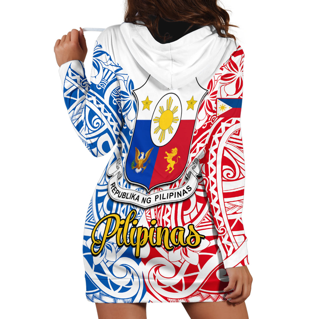125th Independence Anniversary Philippines Hoodie Dress Polynesian Pilipinas Flag Style - White LT9 - Polynesian Pride