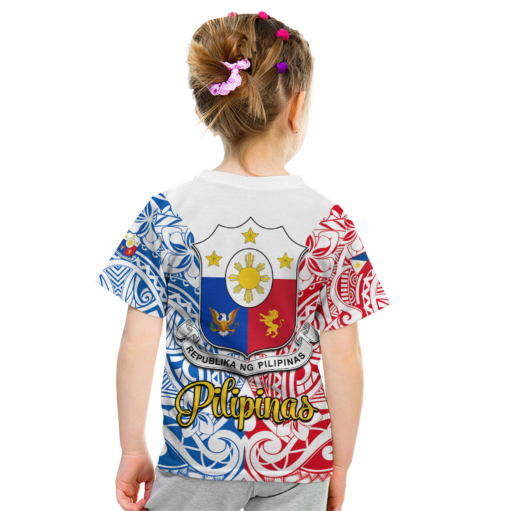 125th Independence Anniversary Philippines Kid T Shirt Polynesian Pilipinas Flag Style - White LT9 - Polynesian Pride