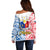 125th Independence Anniversary Philippines Off Shoulder Sweater Polynesian Pilipinas Flag Style - White LT9 - Polynesian Pride