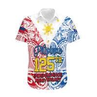 Personalised Polynesian Philippines Hawaiian Shirt Pilipinas Flag Style for 125th Independence Anniversary White LT9 White - Polynesian Pride