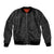 New Zealand Rugby Bomber Jacket All Black Fern with Maori Tribal Pattern LT9 Unisex Black - Polynesian Pride