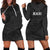 New Zealand Rugby Hoodie Dress All Black Fern with Maori Tribal Pattern LT9 - Polynesian Pride