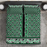 New Zealand Maori Niho Taniwha Bedding Set Kakariki Mangopare and Puhoro Pattern