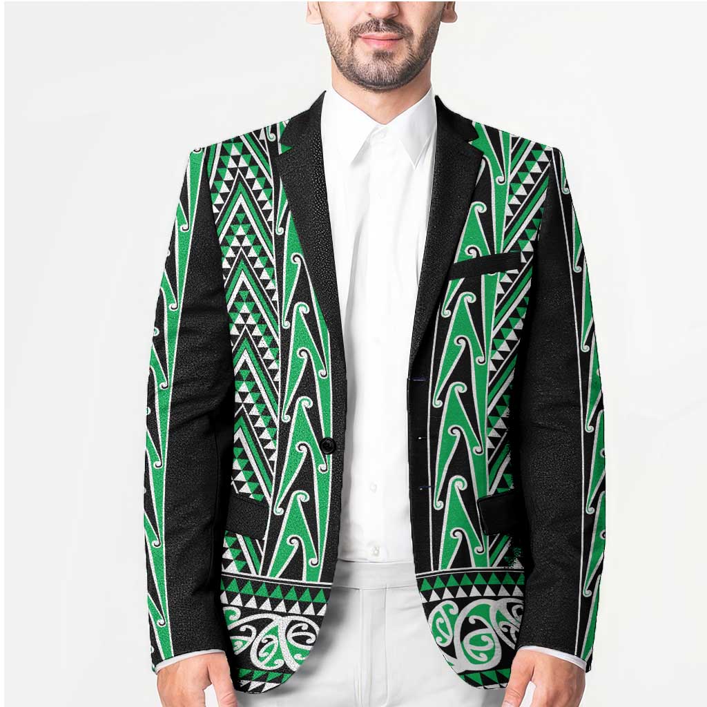 New Zealand Maori Niho Taniwha Blazer Kakariki Mangopare and Puhoro Pattern - Polynesian Pride