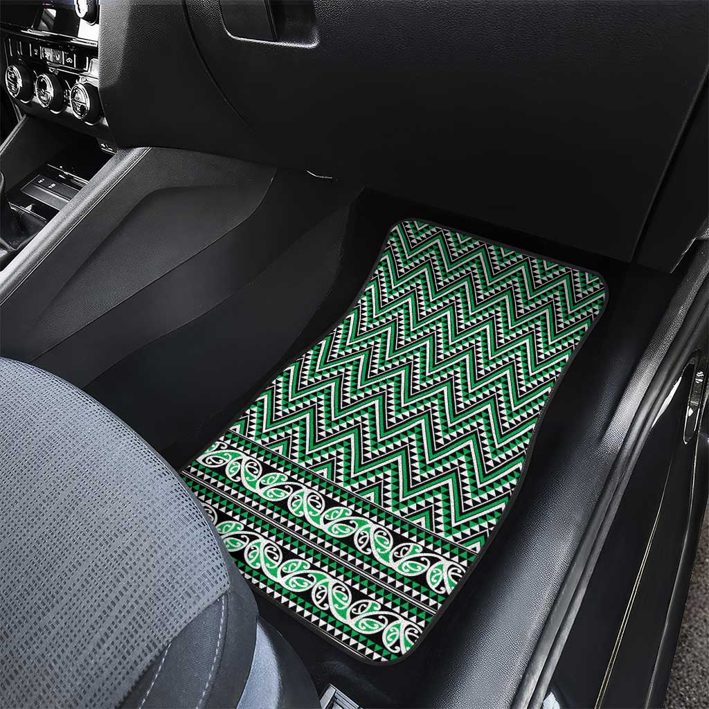 New Zealand Maori Niho Taniwha Car Mats Kakariki Mangopare and Puhoro Pattern
