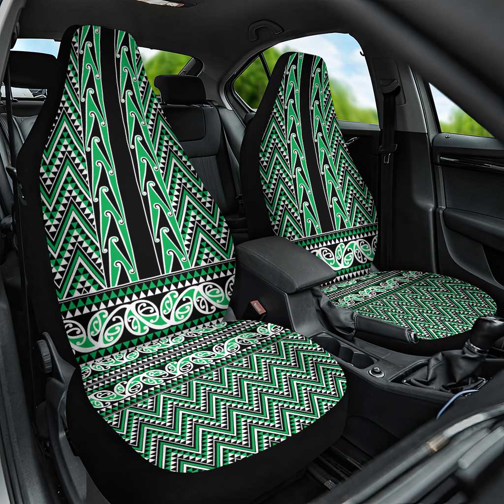 New Zealand Maori Niho Taniwha Car Seat Cover Kakariki Mangopare and Puhoro Pattern
