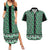 New Zealand Maori Niho Taniwha Couples Matching Summer Maxi Dress and Hawaiian Shirt Kakariki Mangopare and Puhoro Pattern