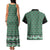 New Zealand Maori Niho Taniwha Couples Matching Tank Maxi Dress and Hawaiian Shirt Kakariki Mangopare and Puhoro Pattern