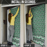 New Zealand Maori Niho Taniwha Door Cover Kakariki Mangopare and Puhoro Pattern - Polynesian Pride