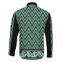 New Zealand Maori Niho Taniwha Family Matching Long Sleeve Bodycon Dress and Hawaiian Shirt Kakariki Mangopare and Puhoro Pattern