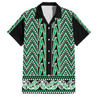 New Zealand Maori Niho Taniwha Family Matching Off Shoulder Maxi Dress and Hawaiian Shirt Kakariki Mangopare and Puhoro Pattern