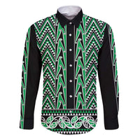 New Zealand Maori Niho Taniwha Family Matching Off Shoulder Short Dress and Hawaiian Shirt Kakariki Mangopare and Puhoro Pattern