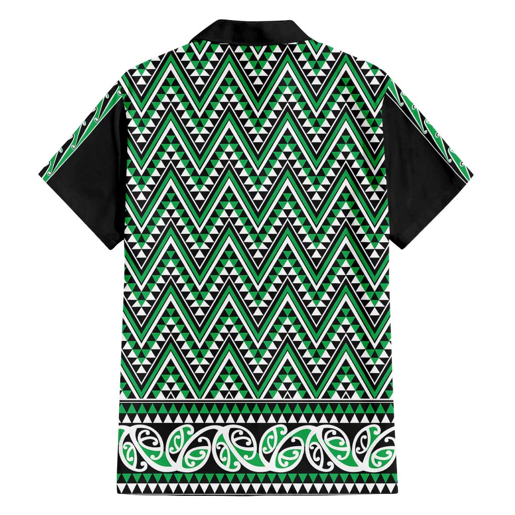 New Zealand Maori Niho Taniwha Family Matching Puletasi and Hawaiian Shirt Kakariki Mangopare and Puhoro Pattern