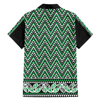 New Zealand Maori Niho Taniwha Family Matching Puletasi and Hawaiian Shirt Kakariki Mangopare and Puhoro Pattern