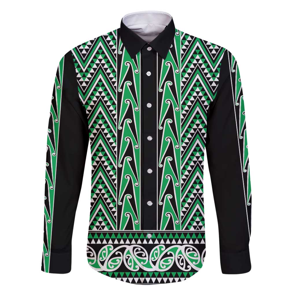 New Zealand Maori Niho Taniwha Family Matching Puletasi and Hawaiian Shirt Kakariki Mangopare and Puhoro Pattern