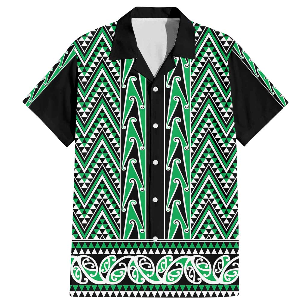 New Zealand Maori Niho Taniwha Family Matching Tank Maxi Dress and Hawaiian Shirt Kakariki Mangopare and Puhoro Pattern