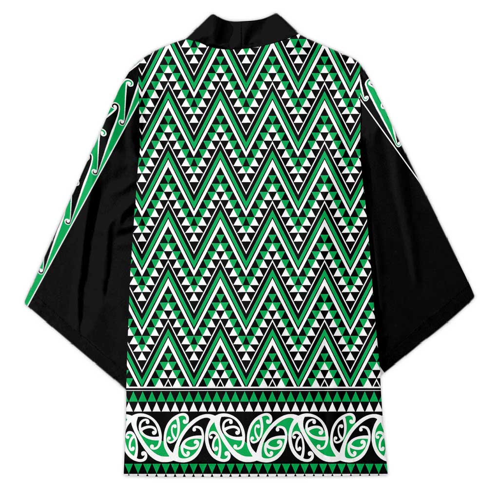 New Zealand Maori Niho Taniwha Kimono Kakariki Mangopare and Puhoro Pattern - Polynesian Pride