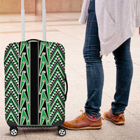 New Zealand Maori Niho Taniwha Luggage Cover Kakariki Mangopare and Puhoro Pattern