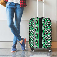 New Zealand Maori Niho Taniwha Luggage Cover Kakariki Mangopare and Puhoro Pattern