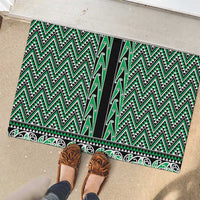 New Zealand Maori Niho Taniwha Rubber Doormat Kakariki Mangopare and Puhoro Pattern