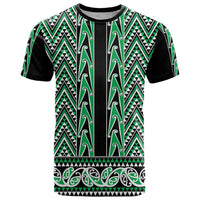 New Zealand Maori Niho Taniwha T Shirt Kakariki Mangopare and Puhoro Pattern